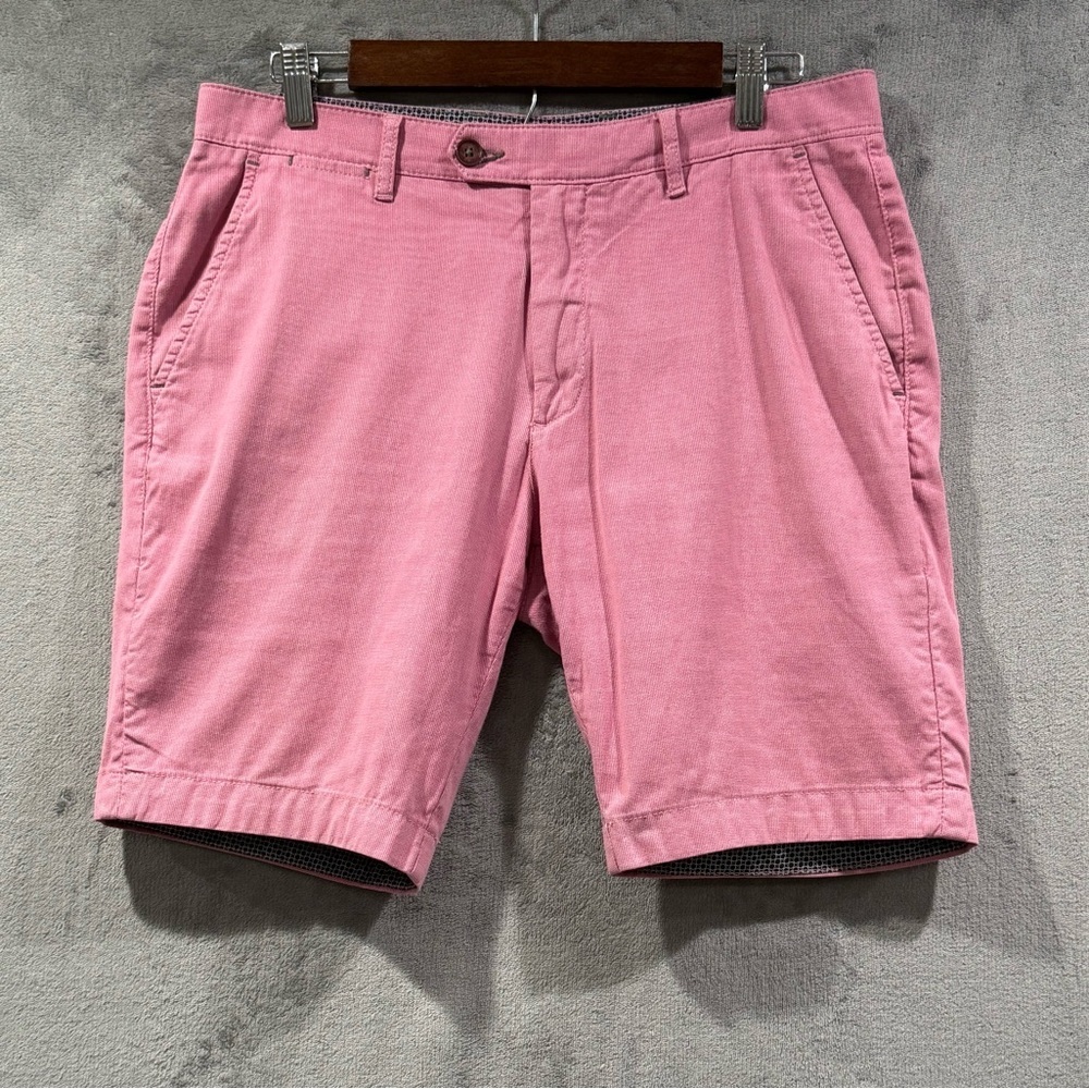 Ted Baker London Pink Shorts Mens Size 32 Regular Flat Front Chino‎ Preppy Golf